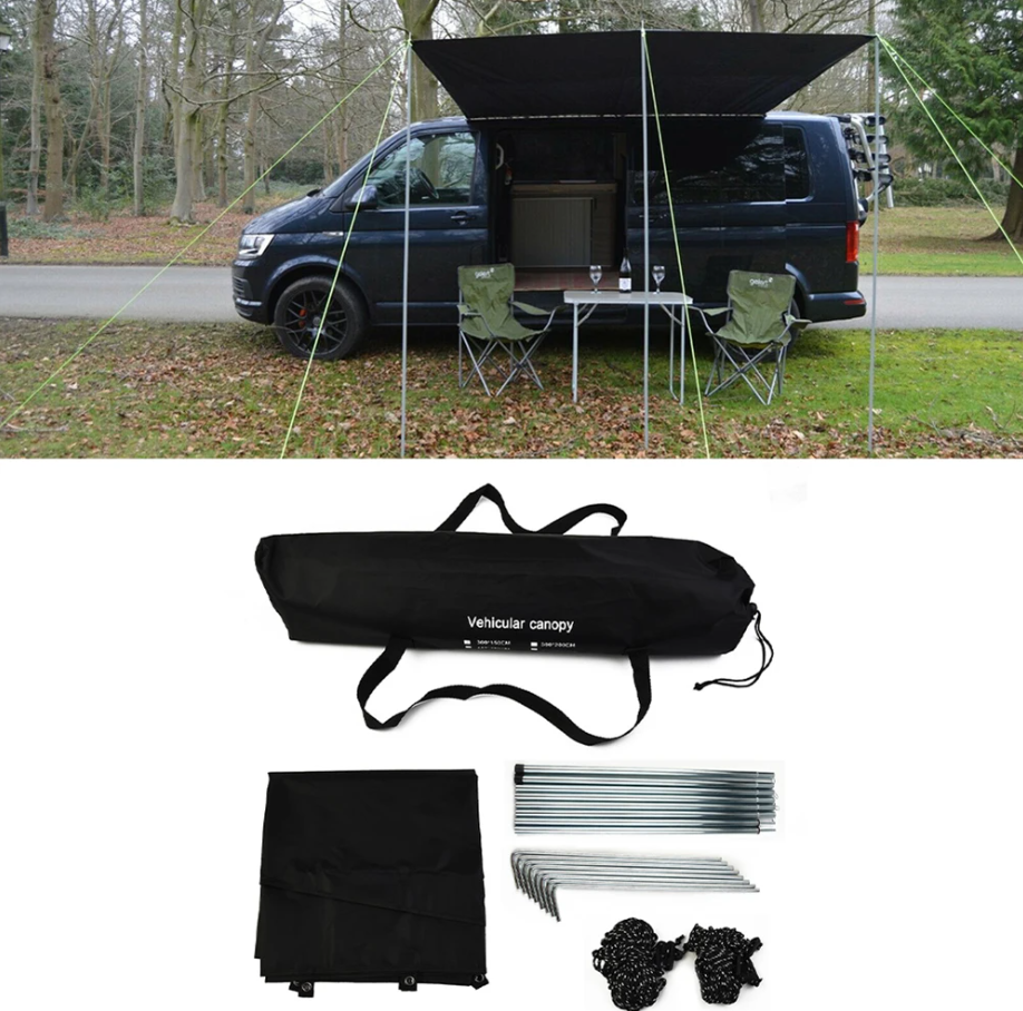 Auvent noir caravane et camping car