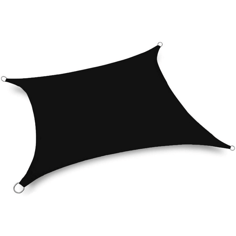 Voile d'ombrage Rectangulaire Noir