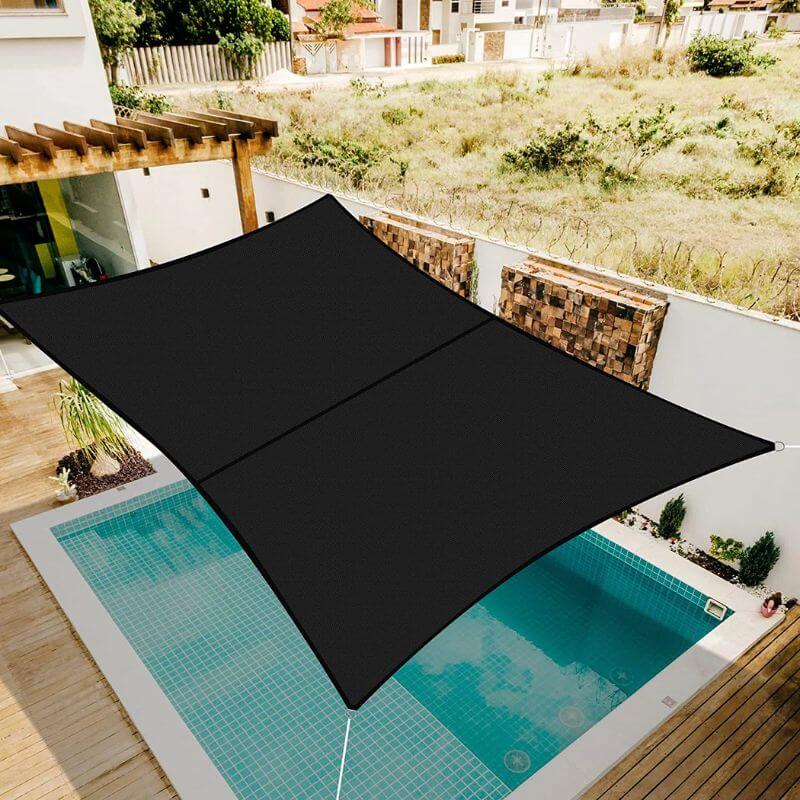 Voile d'ombrage Rectangulaire Noir