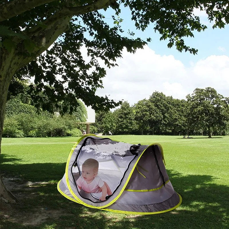 Tente de plage grise pour bébé refermable